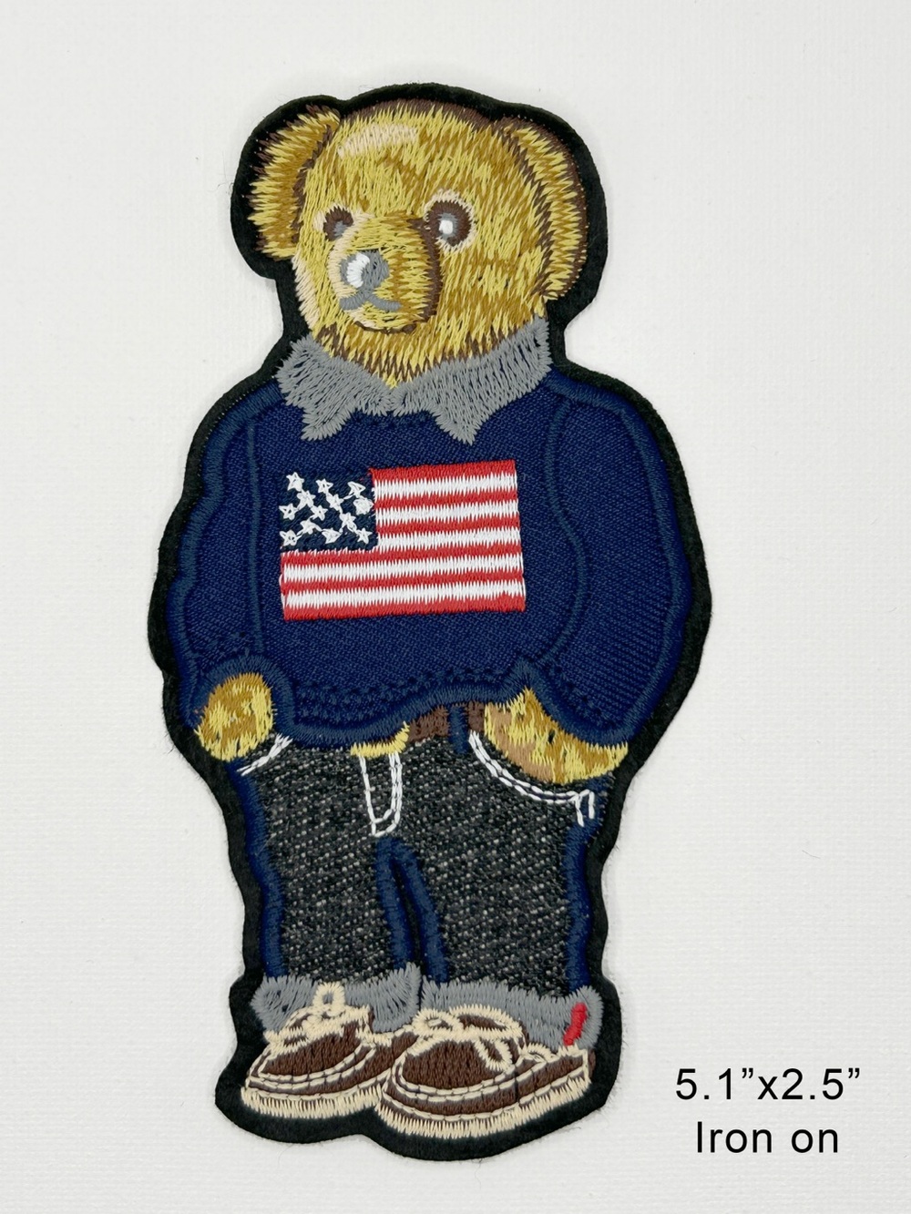 Polo Ralph Lauren Navy flag Bear Patch Jeans Applique - Iron-On